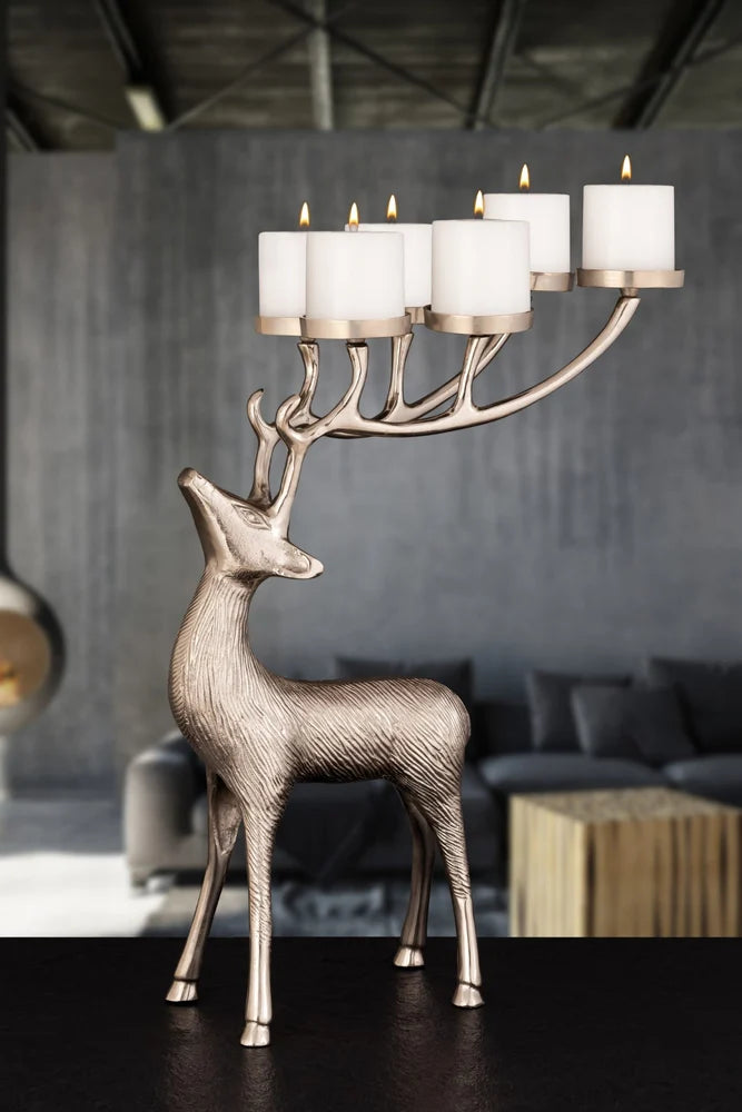 Metal Reindeer Candle Holder