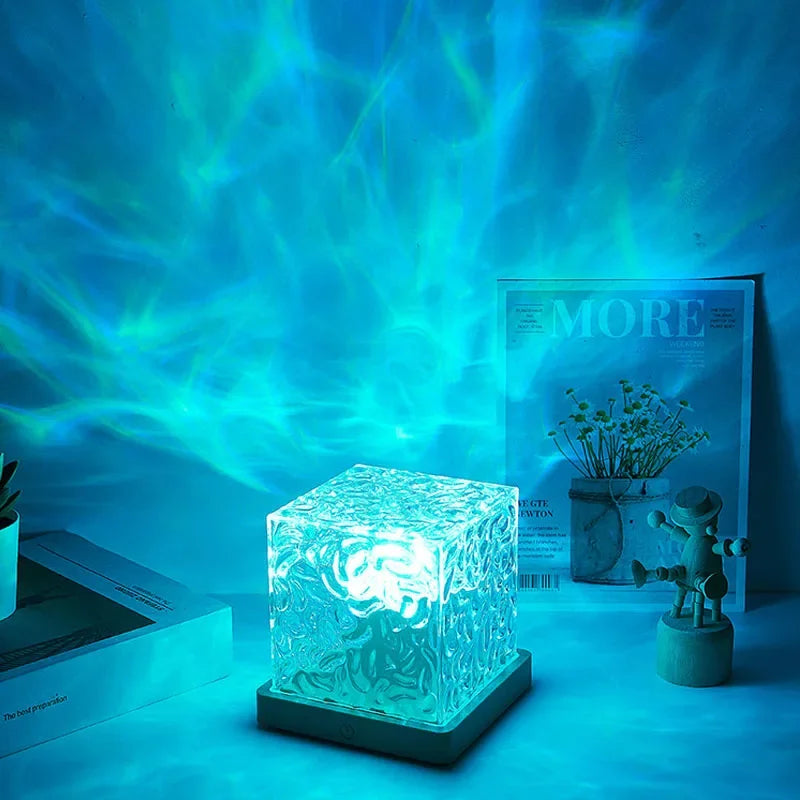 Dynamic Rotating Ocean Water Ripple Lamp