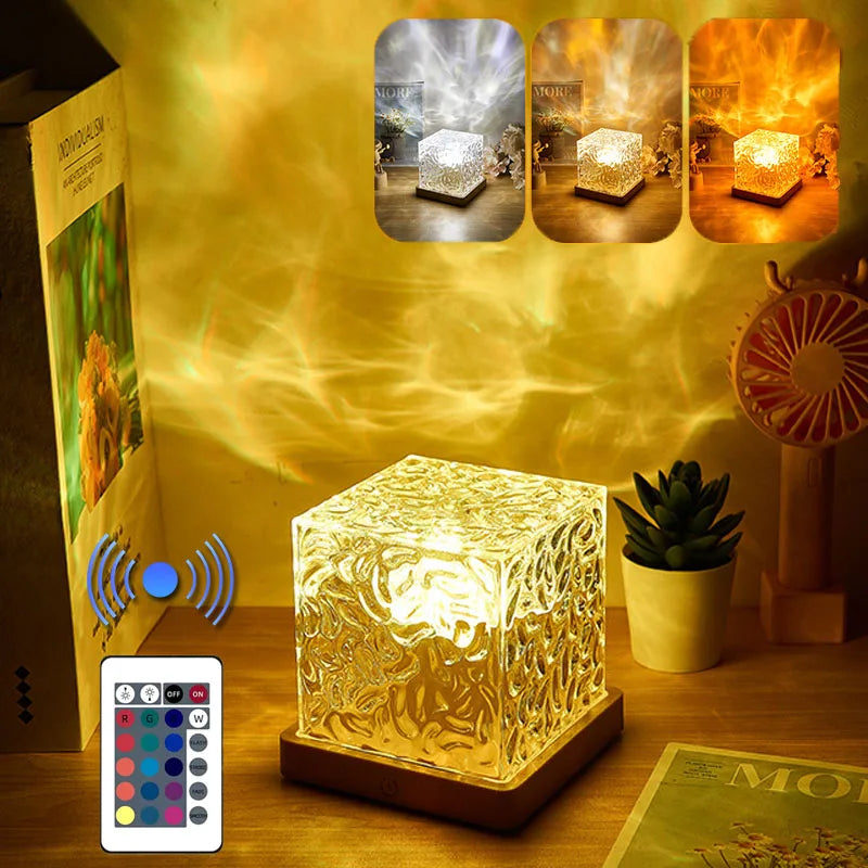 Dynamic Rotating Ocean Water Ripple Lamp remote