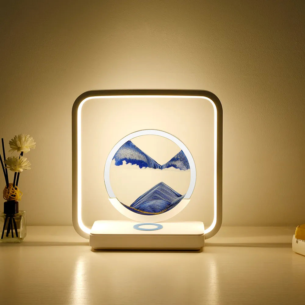 Sands of Time: 2 in 1 Wireless Charging Table Lamp.