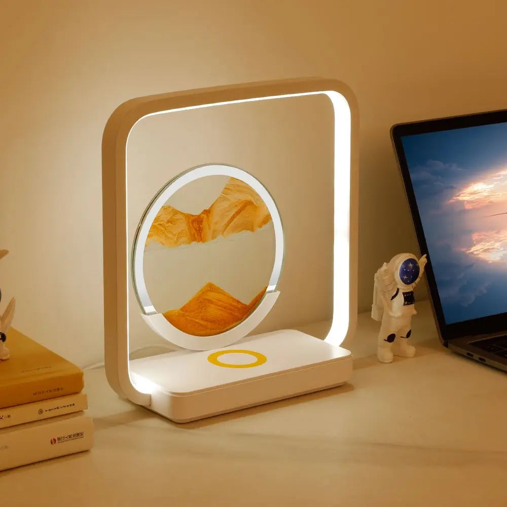 Sands of Time: 2 in 1 Wireless Charging Table Lamp.