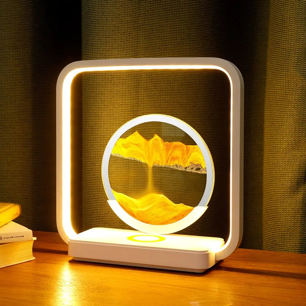 Sands of Time: 2 in 1 Wireless Charging Table Lamp.